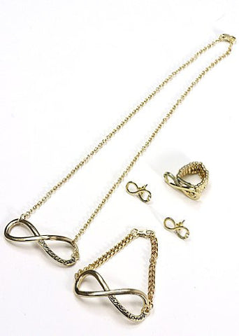 Directioner® Infinity Necklace, Earrings, Ring, and Bracelet Jewelry Set in Gold-Tone
