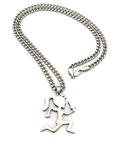 Hatchet Girl (TM) Stainless Steel Micro Pendant 24" Cuban Chain Necklace RC421