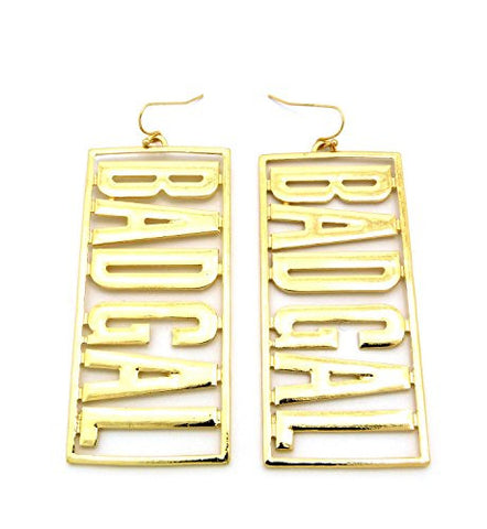 BAD GAL Girls' Hip Hop Fashion Drop Earrings in Gold-Tone JE1189GD