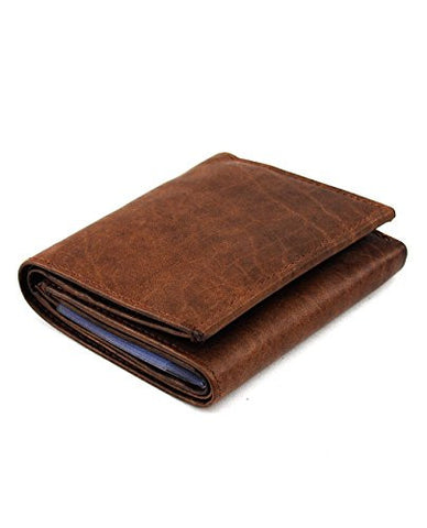 NYfashion101 Trifold Genuine Cowhide Leather 9 Card Slot Single ID Window Wallet