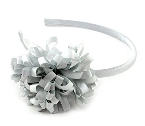 NYfashion101 Graceful Ribbon Puff Accent Satin Covered Wire Metal Thin Headband