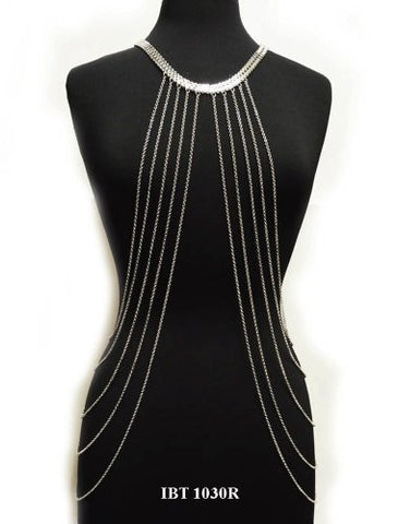 NYfashion101 Ladies' Simple Half Strand Silver Tone Fashion Body Chain IBD1030R