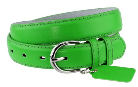 Nyfashion101 Women's Basic Leather Dressy Belt w/ Round Buckle H001-Kelly Green-XL