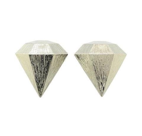 Brushed Metal Cross Earrings in Silver-Tone