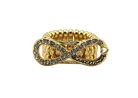 Directioner® Fans Clear Rhinestone Stretch Infinity Ring in Gold-Tone XR32G