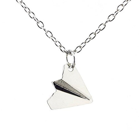 Directioner® Little Paper Plane Pendant 2mm 19" Necklace in Silver-Tone