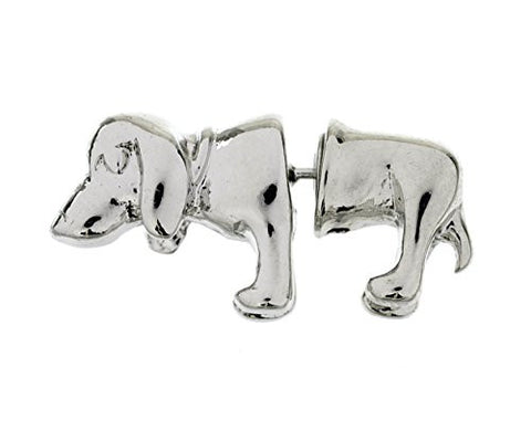 Welsh Corgi Dog Double-Side Stud Earrings in Silver-Tone DESIGNED IN USA