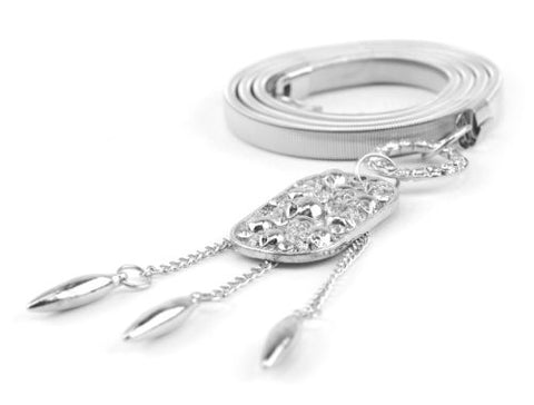 NYfashion101 (Tm) Women's Small Skull Fashion Elastic Metal Chain Belt CH-112B