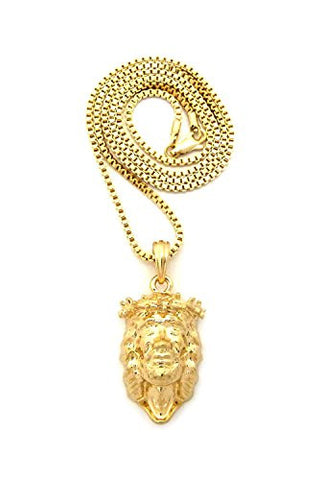 3D Crown of Thorns Jesus Head Pendant Necklace