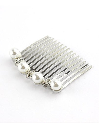 Women's Elegant Bridal Rhinestone Flower Pattern Hair Comb