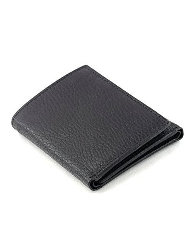 NYfashion101 Men's Trifold 8 Card Slot Attached ID Window Genuine Leather Wallet