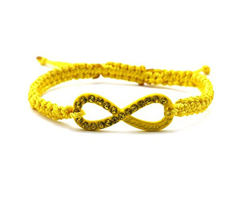 Directioner® Fans Rhinestone Infinity Macrame Bracelet - Yellow MB290YL