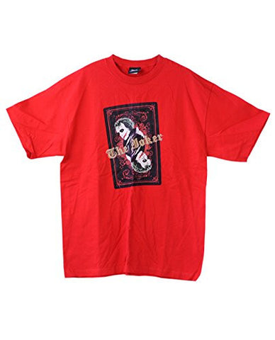 Men's Dark Knight Joker Wild Card Red Short Sleeve T-Shirt X-Large