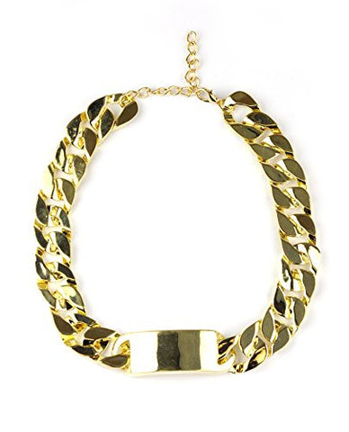 Weighted 15mm 15" + Extension Curb Chain ID Necklace in Gold-Tone