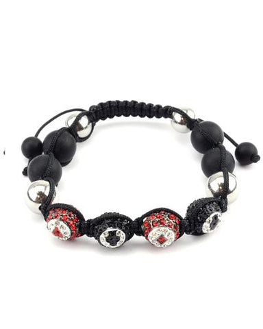 Playing Cards Theme Encrusted Ball Multi Bead Shamballa Bracelet MHB78