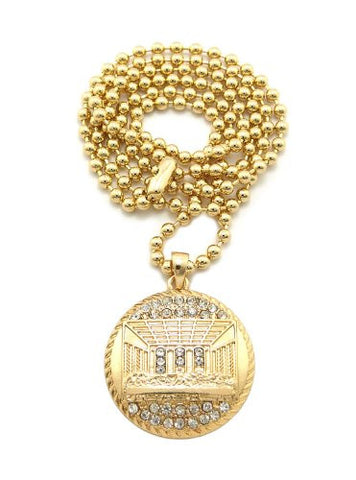 The Last Supper Gold Tone Pendant 3mm 27" Ball Chain Necklace MMP13G