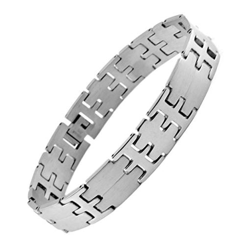 NYfashion101 Men's Fashionable Silver-Tone Stainless Steel Bracelet 4006