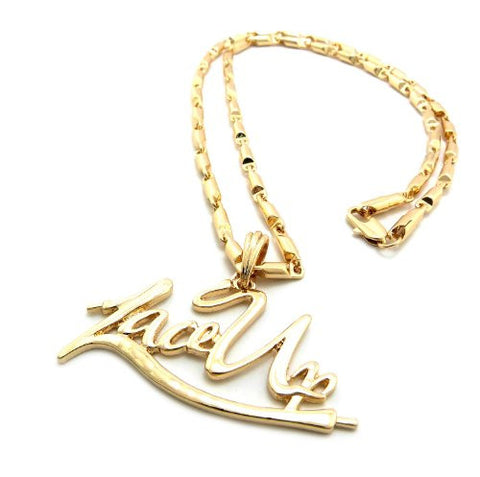 Lace Up Pendant 4mm 24" Bullet Chain Necklace in Gold-Tone