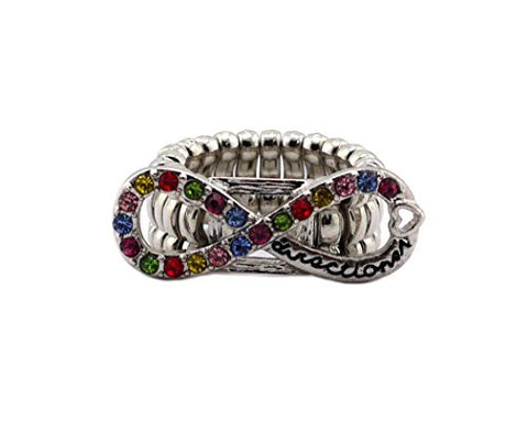 Directioner® Fans Multi-Tone Rhinestone Stretch Infinity Ring in Silver-Tone XR32RML