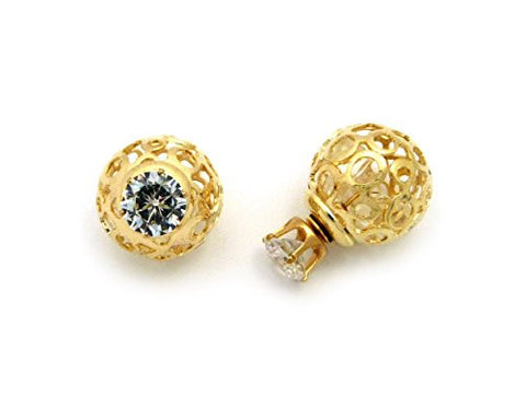 Tribal Ball Filigree Round Cut Earrings