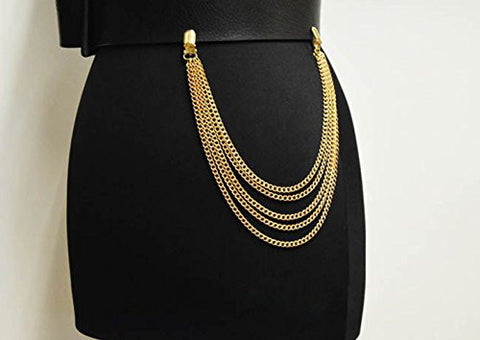 NYfashion101 Fashionable Sleek Four Strand Varied Link Jean Chain IJC1002G