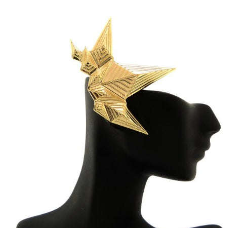 Spike Shield Single Piece Earring in Gold-Tone