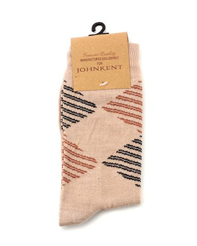NYfashion101 Men's Casual Lined Rhombus Design Socks By The Dozen