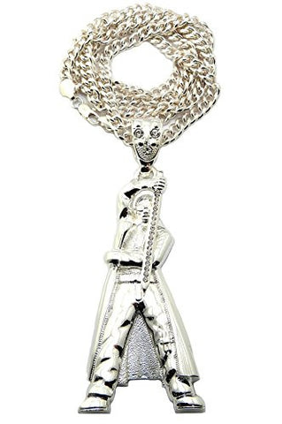 Vampire Hunter Blade Pendant w/ 36" Cuban Link Chain - Silver Tone OP88S