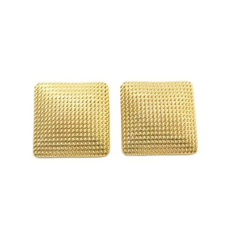 Rope Pattern Square Earrings in Gold-Tone
