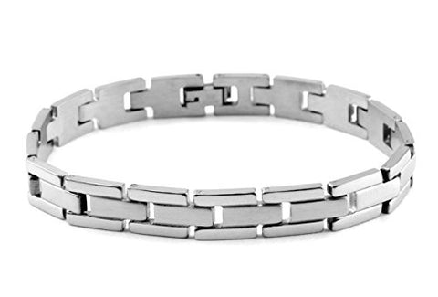 NYfashion101 Fashionable Silver-Tone Stainless Steel Chain Link Bracelet 4011
