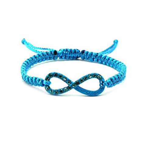 Directioner® Fans Rhinestone Infinity Macrame Bracelet - Blue MB290BL