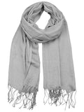 NYFASHION101 Women's Sheer Metallic Braided Tassel Ends Scarf Shawl Wrap