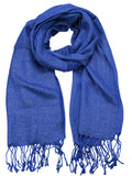 NYFASHION101 Women's Sheer Metallic Braided Tassel Ends Scarf Shawl Wrap