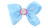 NYFASHION101 Toddlers' Girls' Unicorn Button Grosgrain Ribbon Bow Alligator Clip