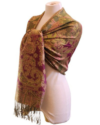 Double Layer Jacquard Floral Pattern Pashmina Scarf