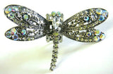 Top Quality Womens Rhinestone Medium Dragon Fly Metal Claw Hair Clip Antique Silver 6 Colors