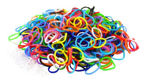 Multi Color Latex Free Silicone Loom Bands - 3600 Bands & 144 "S" Hook Clips!