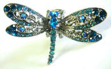 Top Quality Womens Rhinestone Medium Dragon Fly Metal Claw Hair Clip Antique Silver 6 Colors