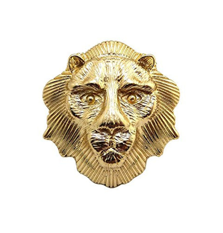 Lion Head Charm Stretch Fashion Ring in Gold-Tone XR38G
