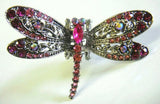 Top Quality Womens Rhinestone Medium Dragon Fly Metal Claw Hair Clip Antique Silver 6 Colors