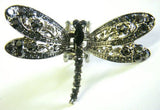 Top Quality Womens Rhinestone Medium Dragon Fly Metal Claw Hair Clip Antique Silver 6 Colors