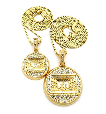 The Last Supper Jesus Medal Pendant 2 Piece Set w/ 24" 30" Box Chain Necklaces in Gold-Tone