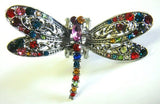 Top Quality Womens Rhinestone Medium Dragon Fly Metal Claw Hair Clip Antique Silver 6 Colors