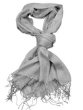 NYFASHION101 Women's Sheer Metallic Braided Tassel Ends Scarf Shawl Wrap