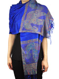 NYFASHION101 Women's Large Soft Embroidered Elephant Scarf Shawl Wrap