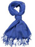 NYFASHION101 Women's Sheer Metallic Braided Tassel Ends Scarf Shawl Wrap