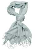 NYFASHION101 Women's Sheer Metallic Braided Tassel Ends Scarf Shawl Wrap