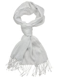 NYFASHION101 Women's Sheer Metallic Braided Tassel Ends Scarf Shawl Wrap