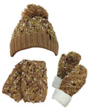 NYfashion101 Exclusive 3 Piece Confetti Knit Boot Cuff, Beanie & Mitten Set