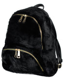 C.C Women's Faux Fur Fuzzy Backpack Schoolbag Shoulder Bag Purse